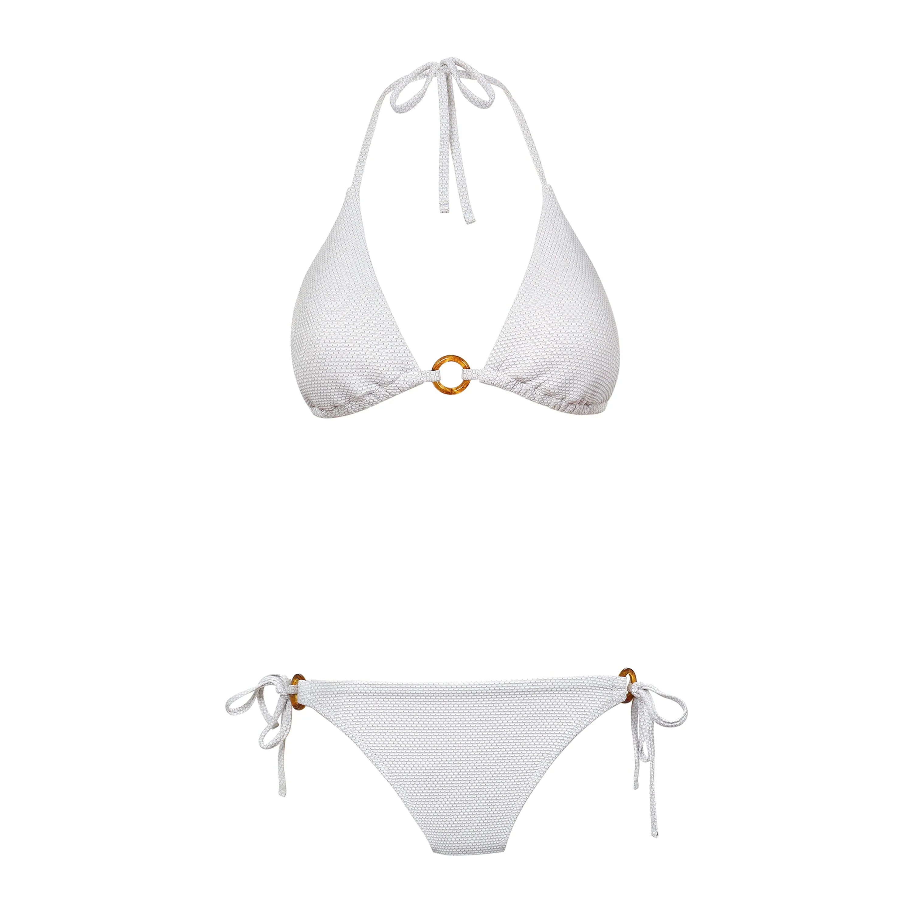 Tortoise Ring String Bottom | White Textured Metallic