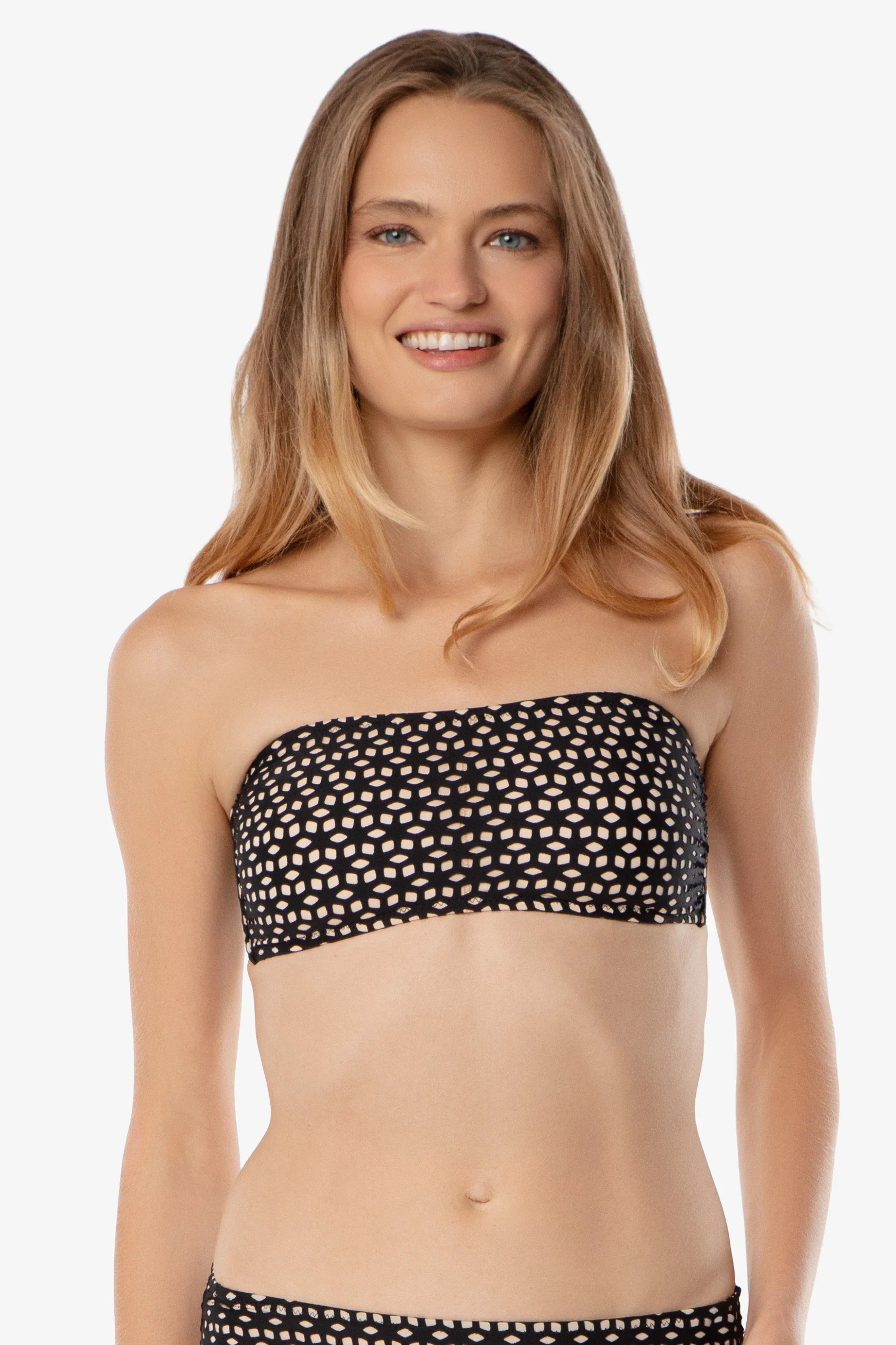 Hook Back Bandeau Top | Black Laser Cut