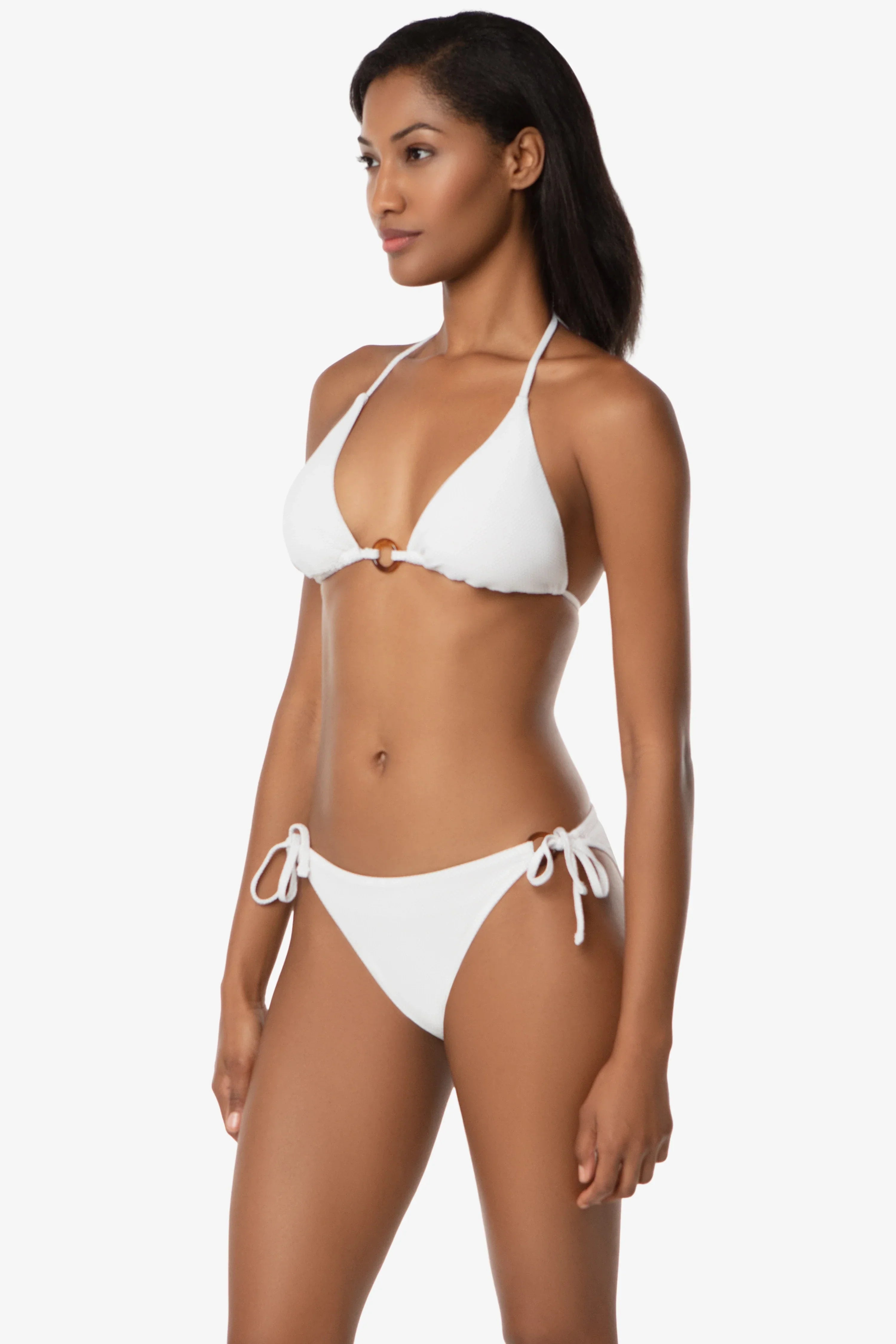 Tortoise Ring String Bottom | White Textured Metallic