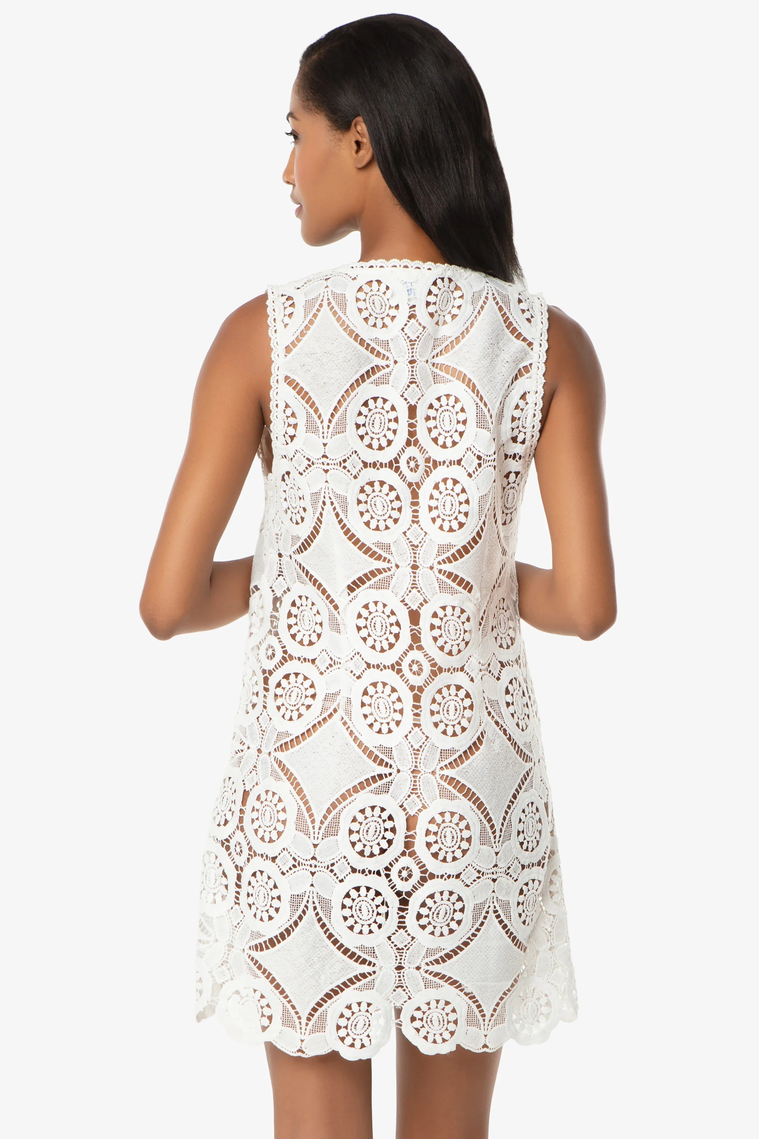 V-Neck Lace Dress | Lace Crochet