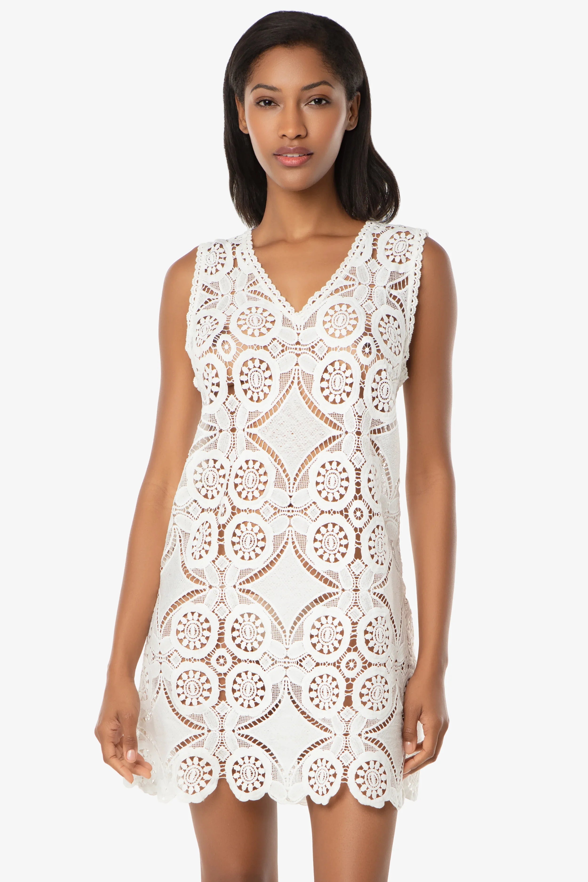 V-Neck Lace Dress | Lace Crochet